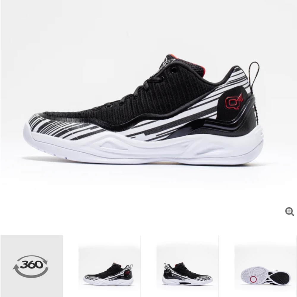 Q4 NEW Sports Men's Basketball Sneakers 495 LO SP WHITE STREAK Sz. 12 B&W